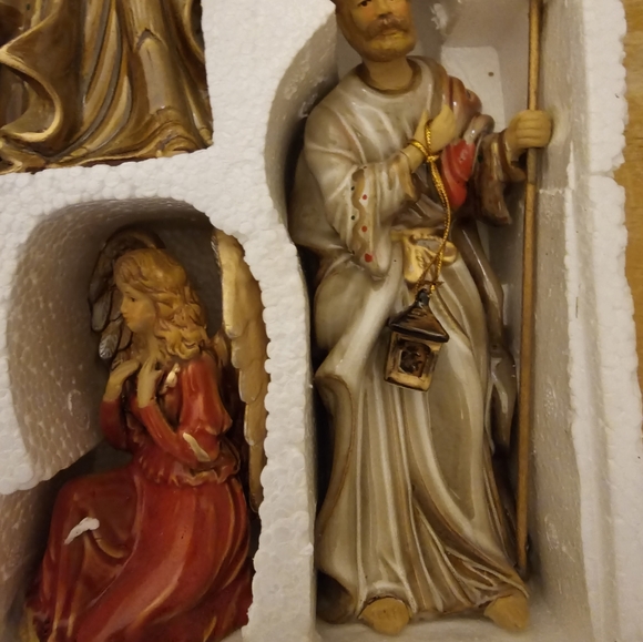 Vintage Kirklands Nativity Potters Garden 11 Complete Set High Gloss Porcelain - Picture 9 of 11